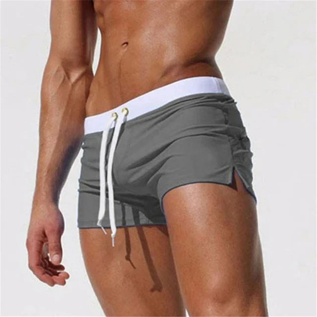 Trendy men's swim shorts with quick-drying material and comfortable fit - Arlan-Gray-S-State of Style