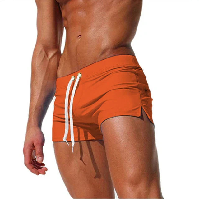 Trendy men's swim shorts with quick-drying material and comfortable fit - Arlan-White-S-State of Style