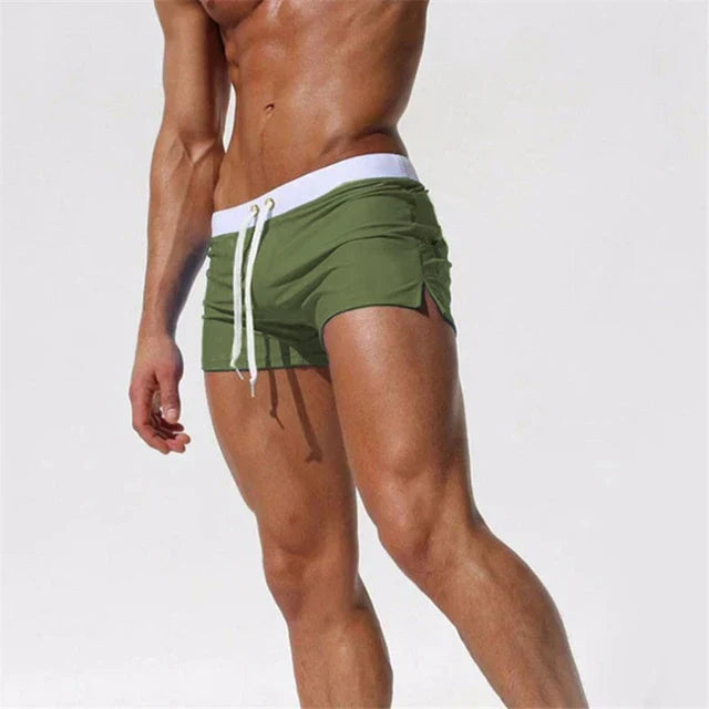 Trendy men's swim shorts with quick-drying material and comfortable fit - Arlan-White-S-State of Style