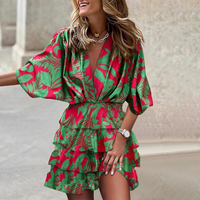 Trendy Mini Dress - Nova-Green Floral-S-State of Style