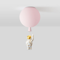 Trendy Moon/Astronaut Children's Room LED Ceiling Light - CosmoGlow-Pink-A-25 cm-State of Style