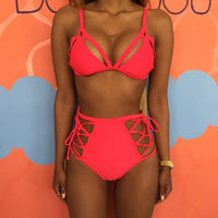 Trendy Multistring Bikini - Lilian-Red-pink-S-State of Style