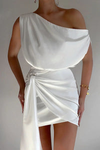 Trendy One Shoulder Mini Dress - Julia-White-S-State of Style