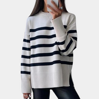 Trendy Oversized Striped Women's Sweater - Sophie-XS-State of Style