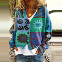 Trendy Patchwork Women’s Buttoned Cardigan - Elise-3-S-State of Style