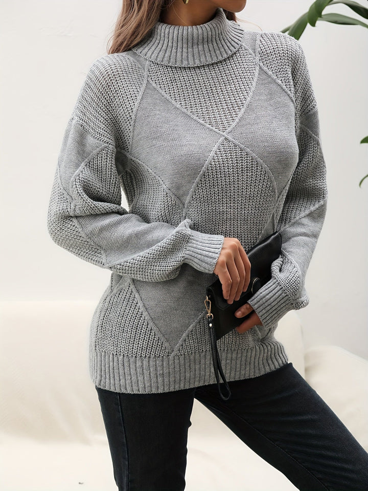 Trendy Plain Turtleneck Jumper - Selena-Yellow-S-State of Style
