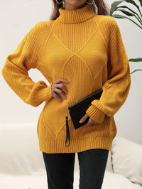 Trendy Plain Turtleneck Jumper - Selena-Yellow-S-State of Style