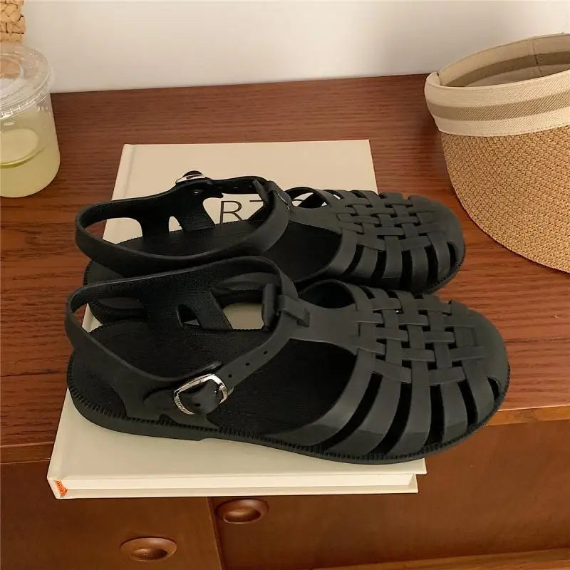 Trendy platform sandals in Korean style for women - Alina-Black-3-State of Style