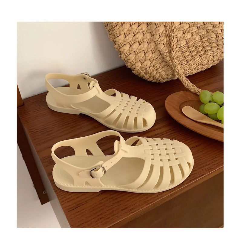 Trendy platform sandals in Korean style for women - Alina-Rose pink-3-State of Style