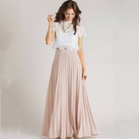 Trendy Pleated Maxi Skirt with High Waist – Mirella-S-State of Style