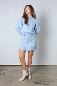 Trendy Pleated Sweater and Skirt Set - Isabella-Black-XS-State of Style
