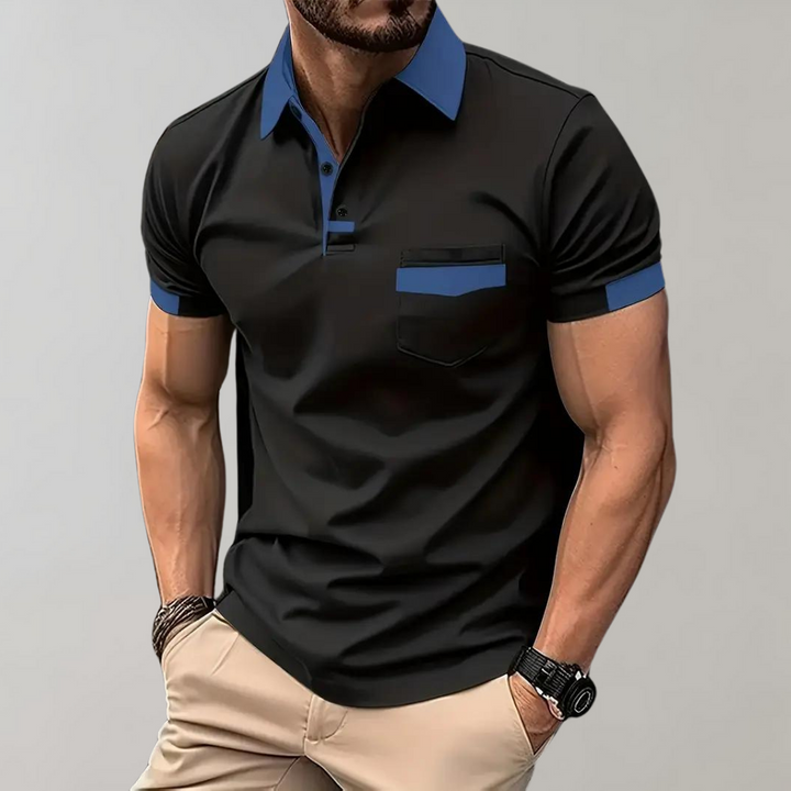 Trendy Polo Shirt for Men - Leo-Black-S-State of Style