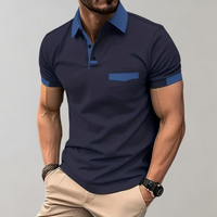 Trendy Polo Shirt for Men - Leo-Navy Blue-S-State of Style