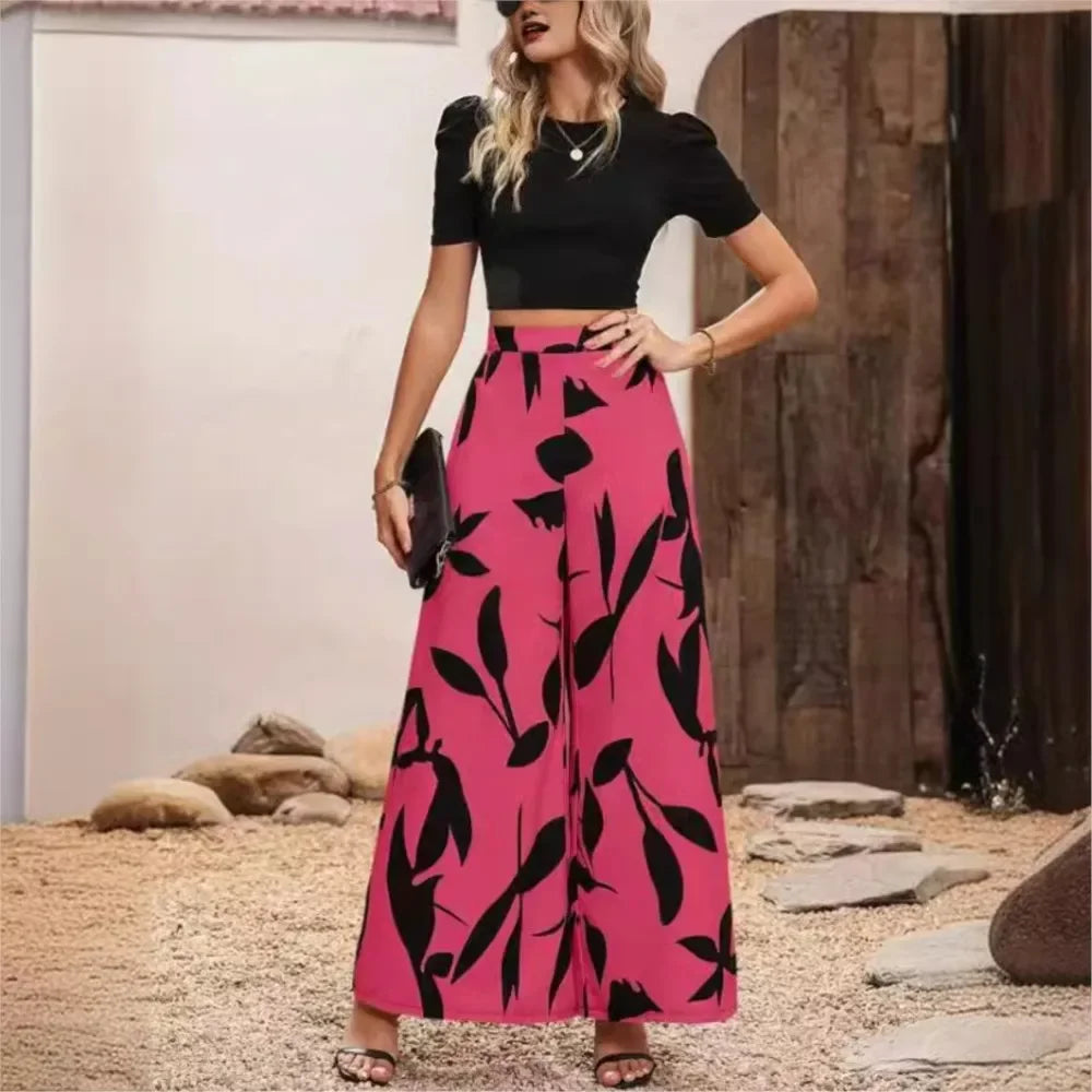 Trendy Printed Pants - Sara-Pink-S-State of Style