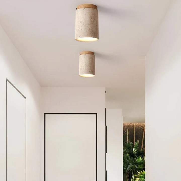 Trendy Round Japanese Style Ceiling Lamp - ZenLight-Brown-Warm light (3000K)-State of Style
