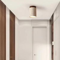 Trendy Round Japanese Style Ceiling Lamp - ZenLight-Brown-Warm light (3000K)-State of Style