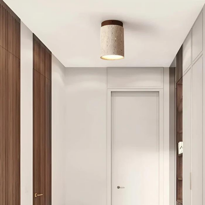 Trendy Round Japanese Style Ceiling Lamp - ZenLight-Brown-Warm light (3000K)-State of Style