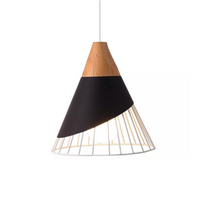 Trendy Scandinavian Industrial Pendant Light - UrbanBeam-Black with White Frame-State of Style