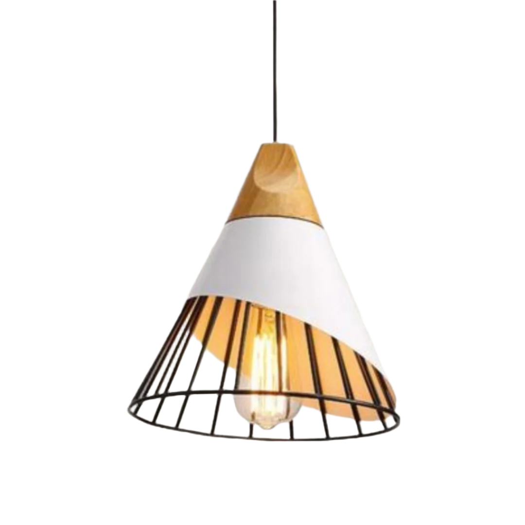 Trendy Scandinavian Industrial Pendant Light - UrbanBeam-White with Black Frame-State of Style