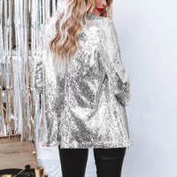 Trendy Sequin Blazer - Olivia-Silver-S-State of Style