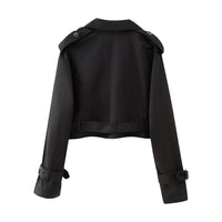 Trendy Short Women's Trench Coat with Belt – Amelie-Beige-XS-State of Style