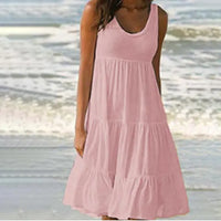 Trendy sleeveless mini dress with round neckline – Amelie-Black-S-State of Style