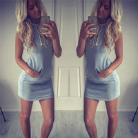 Trendy Sleeveless Mini Summer Dress with Twist Detail – Liora (Buy 1 Get 1 FREE)-Gray-XS-State of Style
