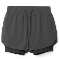 Trendy sports shorts with breathable material and side pocket – Marky-Gray-S-State of Style
