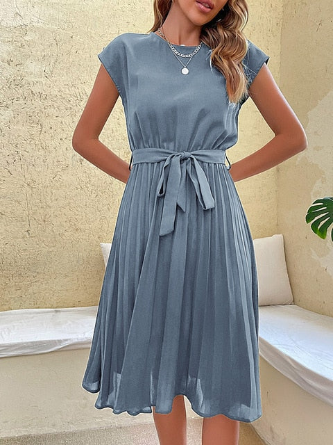 Trendy Summer Dress - Felina-Sky Blue-S-State of Style
