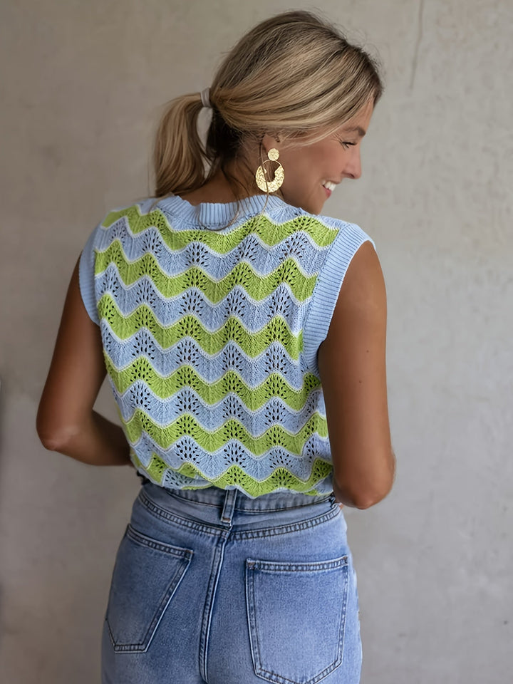 Trendy summer top in knit look | Buy 1, get 1 free - StrickGlow-S-State of Style