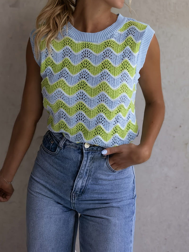 Trendy summer top in knit look | Buy 1, get 1 free - StrickGlow-S-State of Style