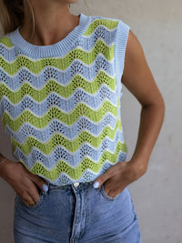 Trendy summer top in knit look | Buy 1, get 1 free - StrickGlow-S-State of Style