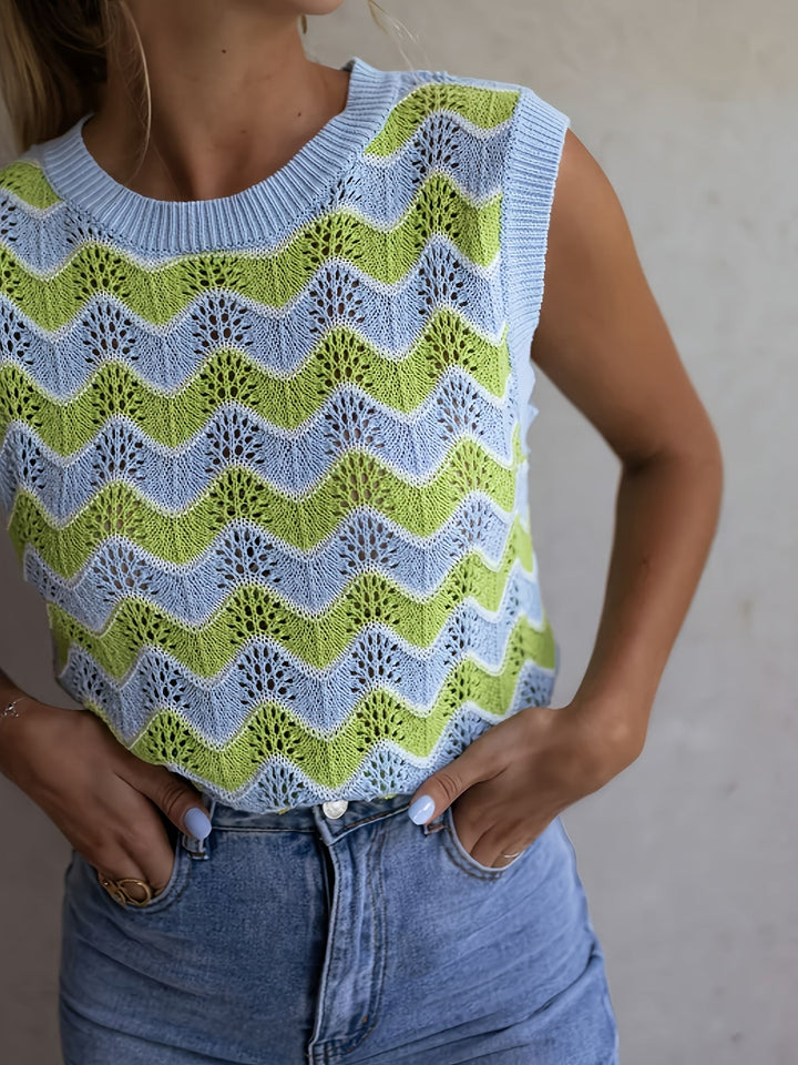 Trendy summer top in knit look | Buy 1, get 1 free - StrickGlow-S-State of Style