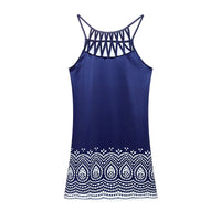 Trendy summer tunic dress with ethnic print & spaghetti straps – Kiara-Leopard print-S-State of Style