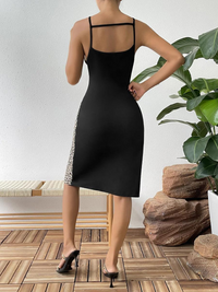 Trendy summer tunic dress with ethnic print & spaghetti straps – Kiara-Leopard print-S-State of Style