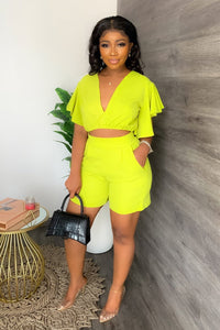 Trendy summer two-piece set with pleated design – Marlene-Green-S-State of Style