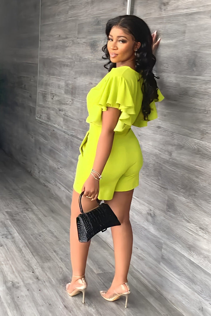 Trendy summer two-piece set with pleated design – Marlene-Green-S-State of Style
