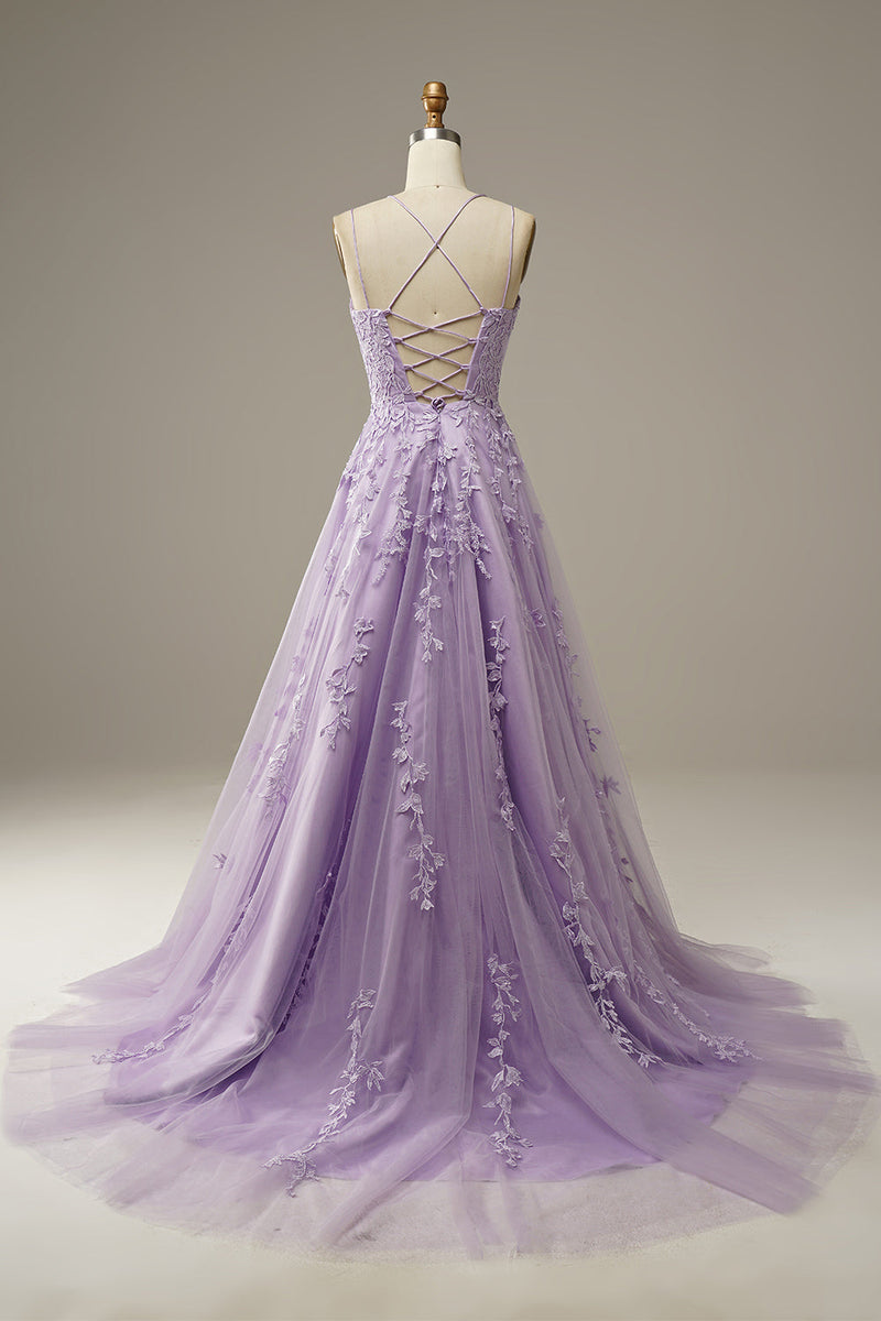 Trendy Tulle Gown with Appliques - Victoria-Lilac-EU32-State of Style