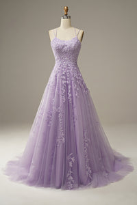 Trendy Tulle Gown with Appliques - Victoria-Lilac-EU32-State of Style