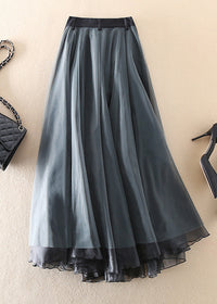 Trendy Tulle Patchwork Maxi Skirt - Allegra-Grey-S-State of Style