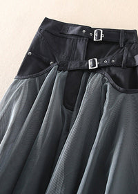 Trendy Tulle Patchwork Maxi Skirt - Allegra-Grey-S-State of Style