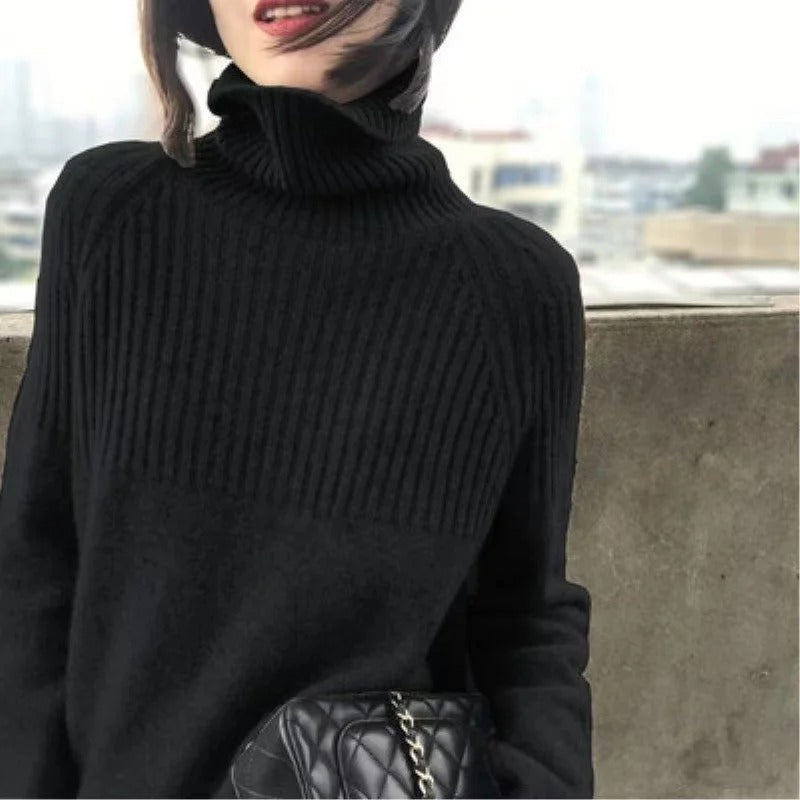 Trendy Turtleneck for Women - Serena-Black-S-State of Style