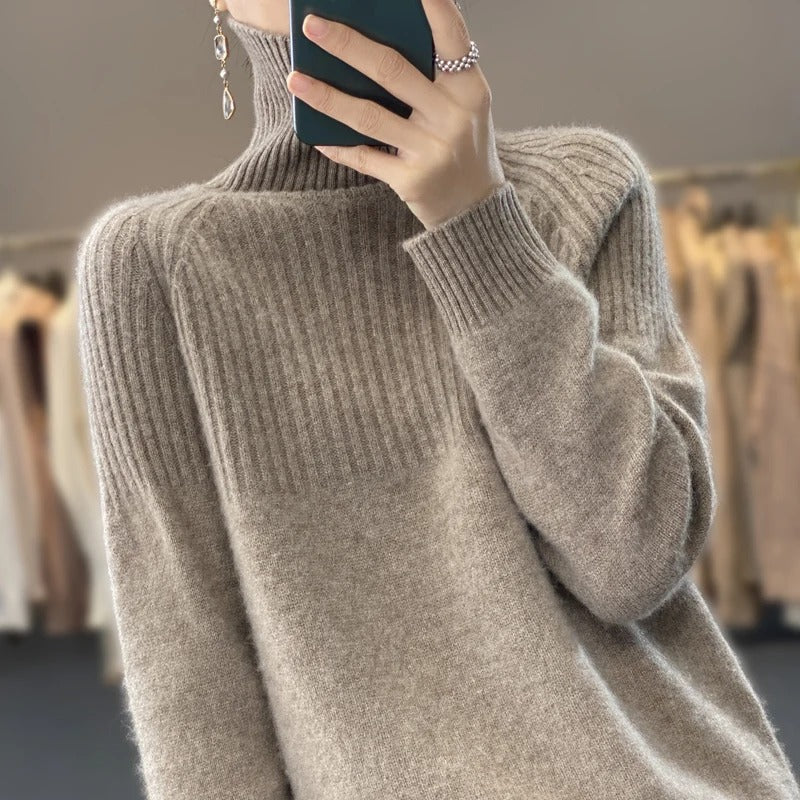 Trendy Turtleneck for Women - Serena-Khaki-S-State of Style