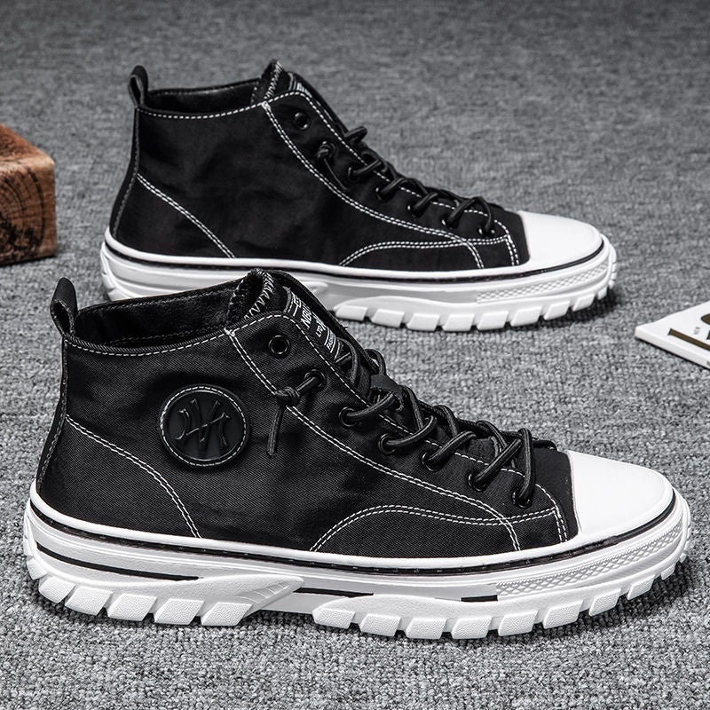 Trendy Urban Canvas Sneakers for Men - Viktor-Black-8-State of Style