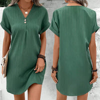 Trendy V-neck Dress - BreezeElegance-Black-S-State of Style