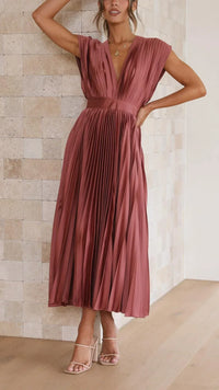 Trendy V-Neck Dress with Tie Closure - Isabella-Olive-S-State of Style