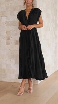 Trendy V-Neck Dress with Tie Closure - Isabella-Olive-S-State of Style