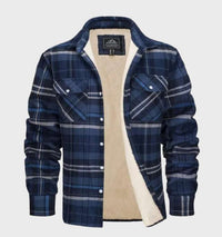Trendy Vintage-Style Flannel Men’s Jacket - Liam-S-Blue-Grey-State of Style