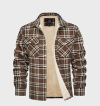 Trendy Vintage-Style Flannel Men’s Jacket - Liam-S-Khaki-State of Style