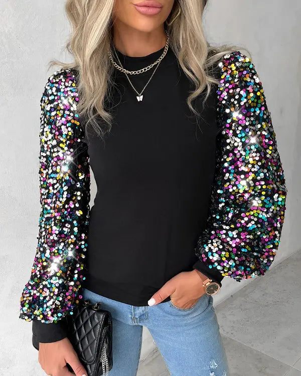 Trendy Women's Blouse with Colourful Balloon Sleeves - Lorena-S-State of Style